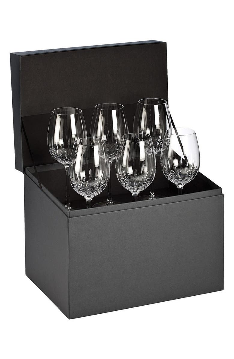 Waterford Lismore Essence Set of 6 Lead Crystal Wine Goblets, Main, color, Clear