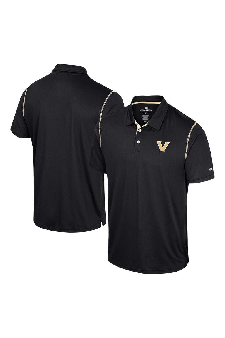 Men's Colosseum  Black Vanderbilt Commodores Cameron Polo, Alternate, color, Black