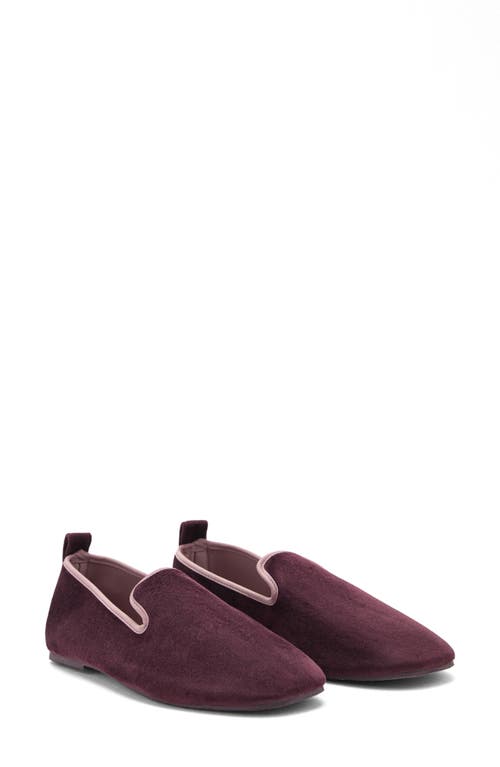 Mango Velour Loafer In Purple