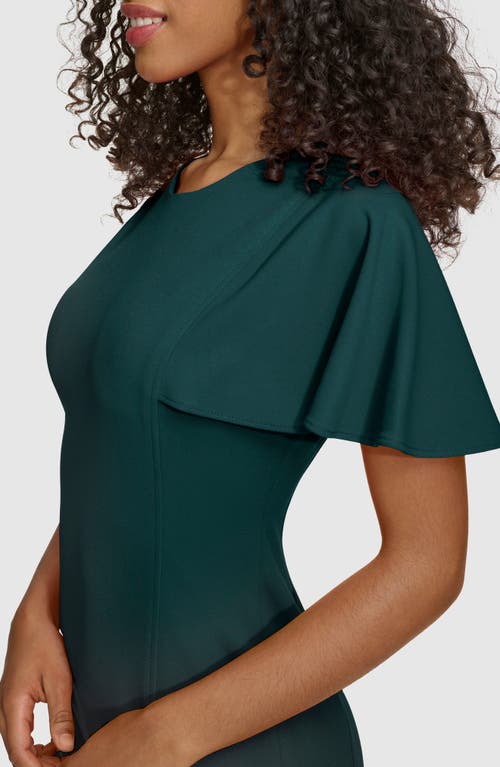 Calvin Klein Flutter Sleeve Sheath Dress In Green