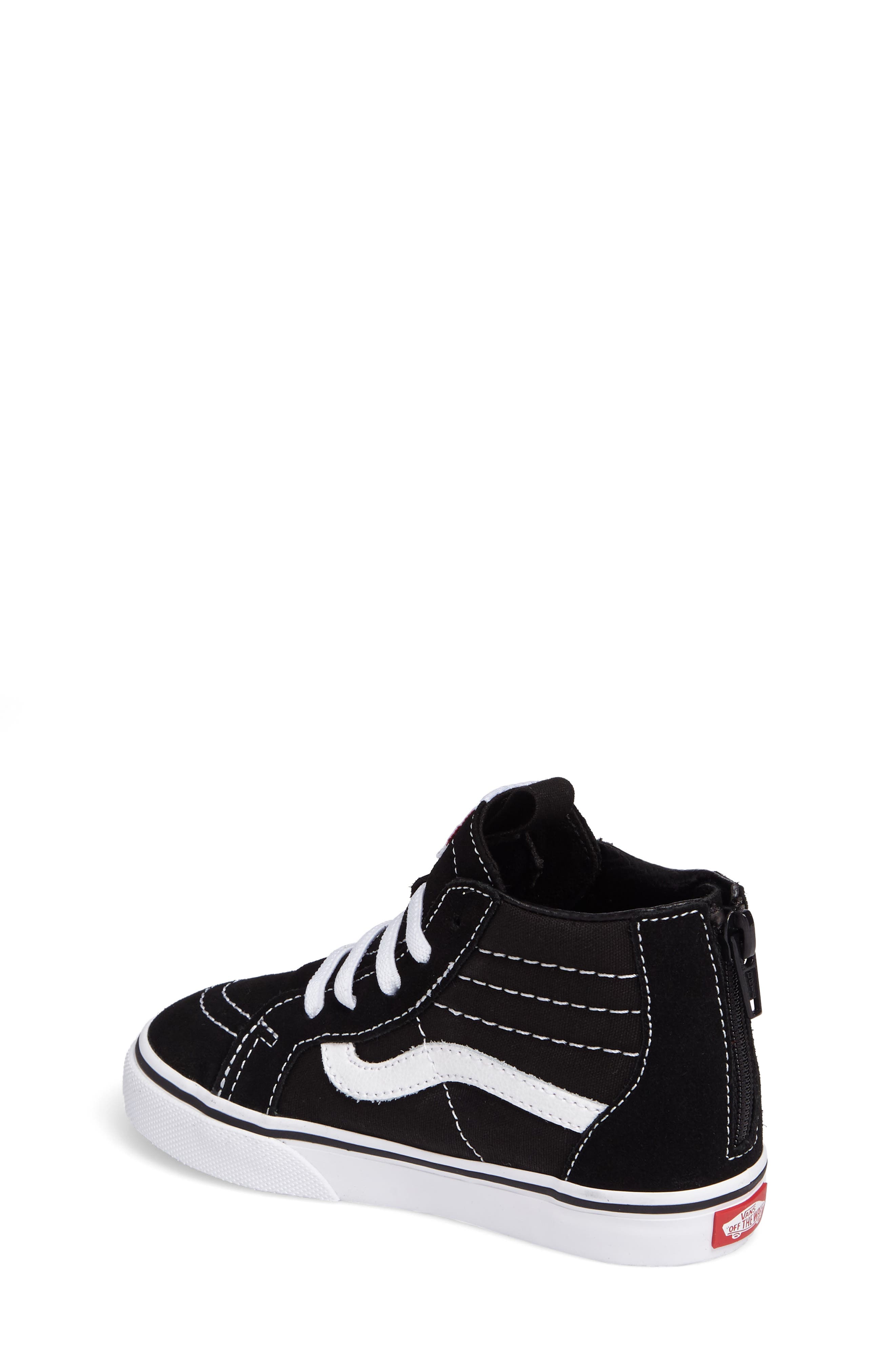 Vans Sk8-Hi Zip Sneaker, Alternate, color, Black/ White