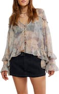 Free People Day Dreaming Ruffle Trim Top