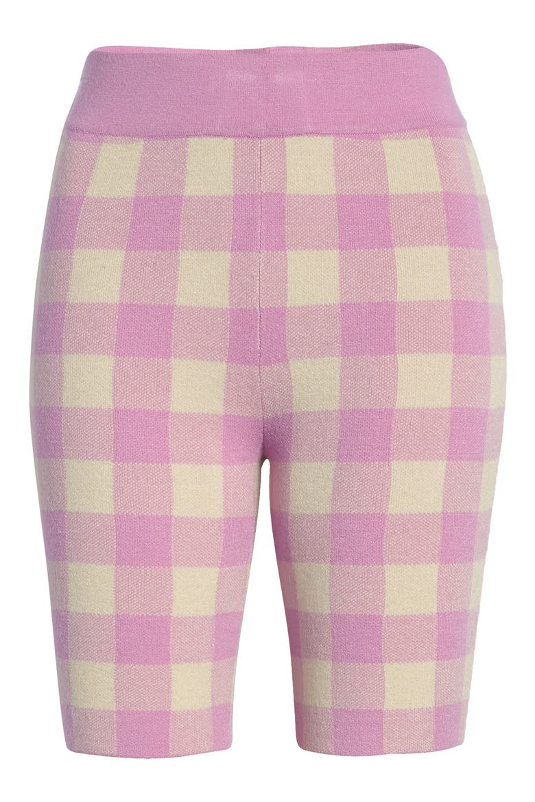 Check Bike Shorts, Alternate, color, PURPLE TULIP CHECK