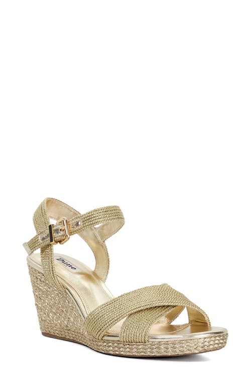 Dune London Kolden Ankle Strap Platform Wedge Sandal In Gold