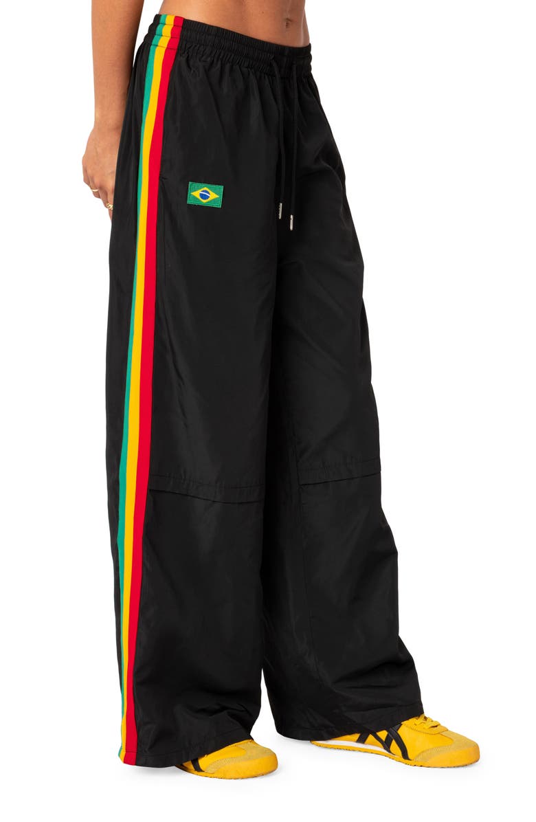 EDIKTED Brasil Track Pants, Alternate, color, Black