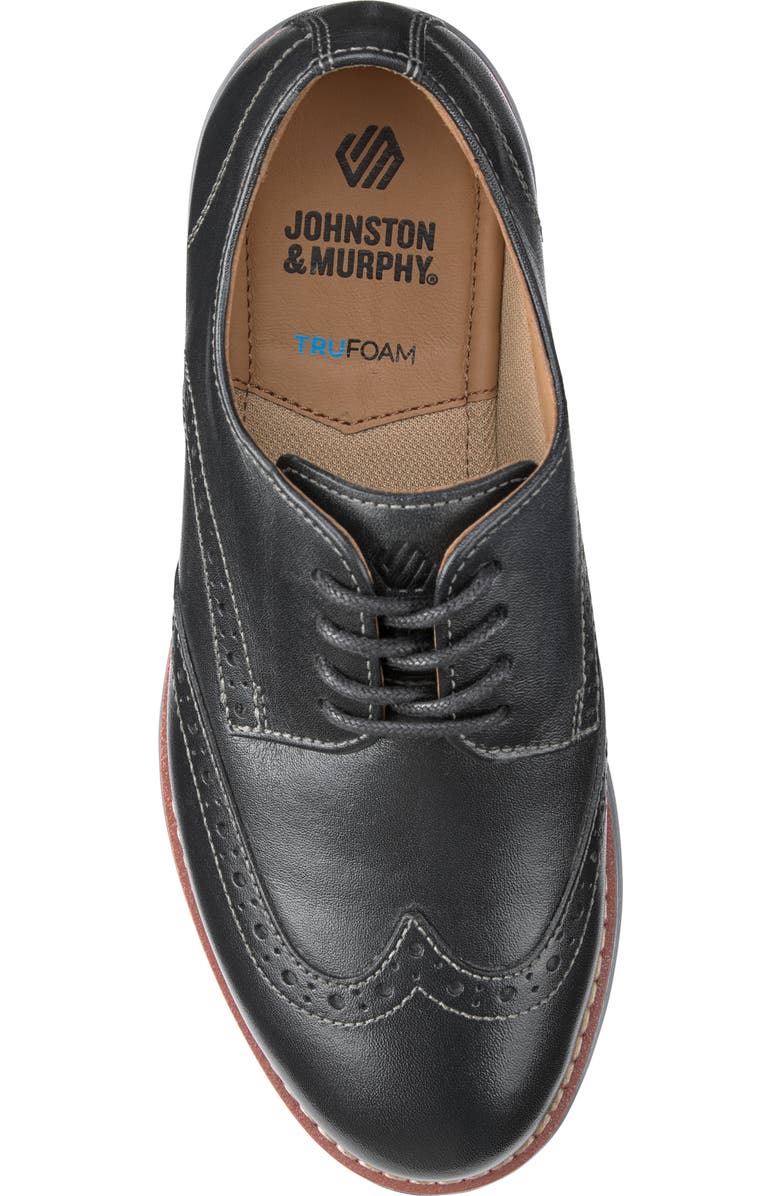 Johnston & Murphy Kids' Upton Wingtip Derby, Alternate, color, Black Full Grain