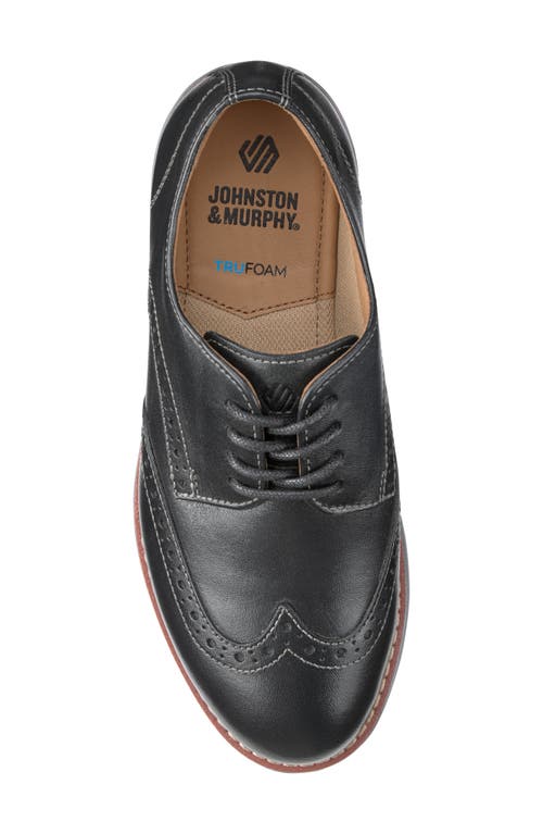 Johnston & Murphy Kids' Upton Wingtip Derby In Black Full Grain
