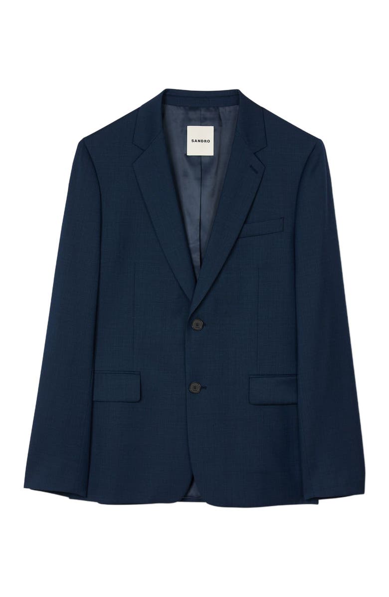 SANDRO Wool suit jacket, Alternate, color, 