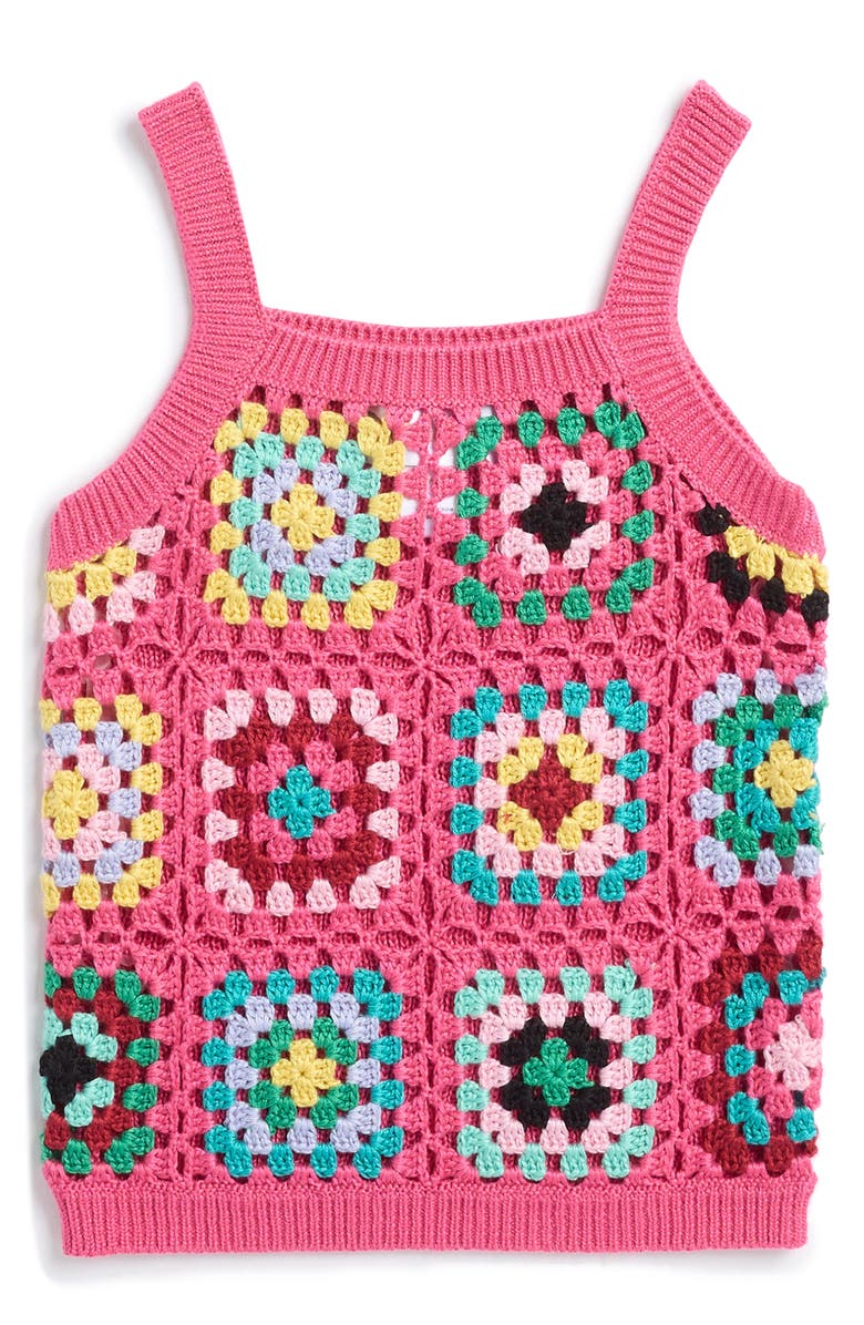 Cotton Emporium Kids' Crochet Stitch Tank, Main, color, 