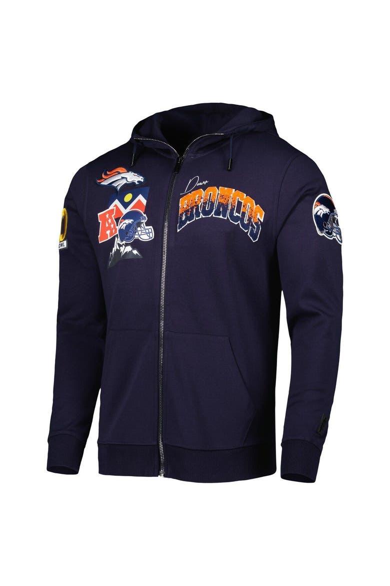 Men's Pro Standard Navy Denver Broncos Hometown Full-Zip Hoodie, Alternate, color, Navy