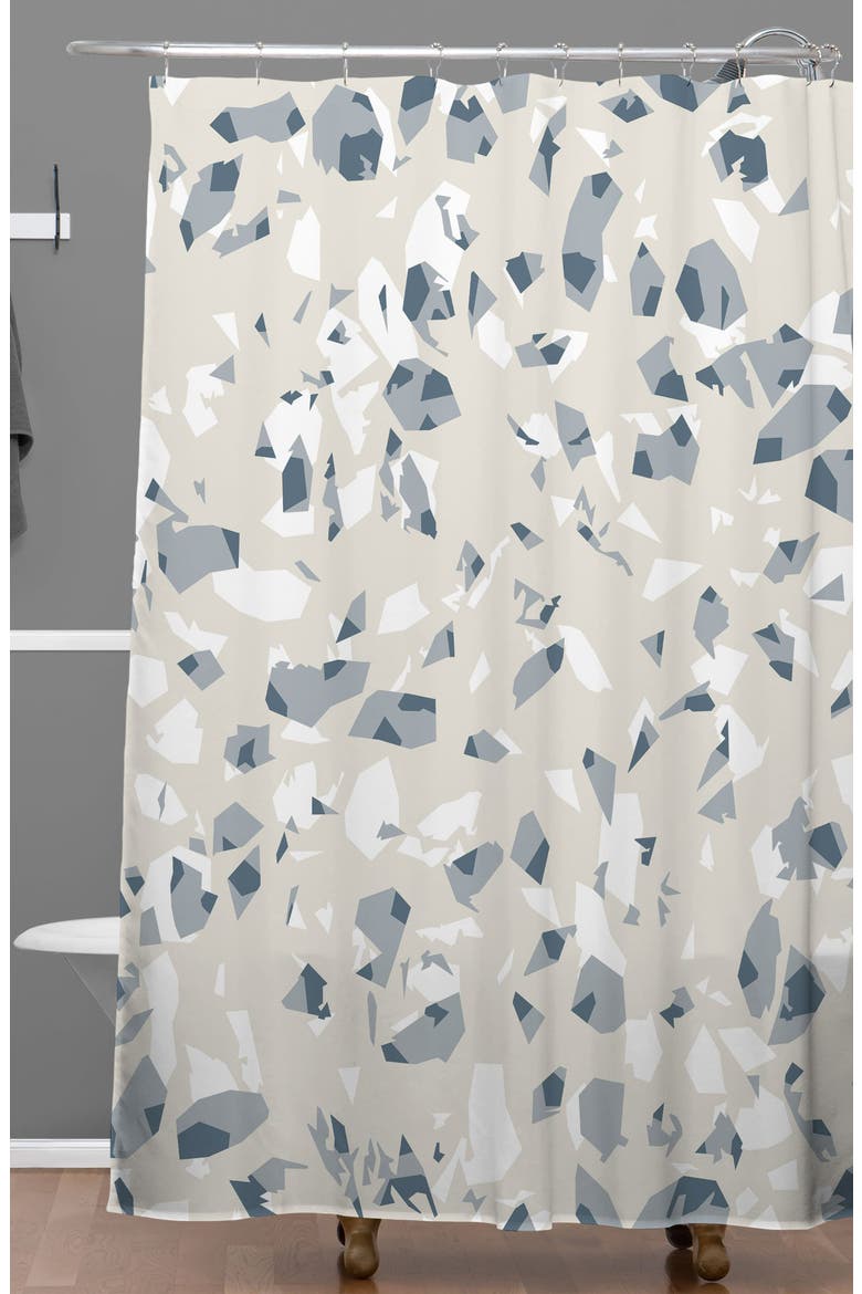Marm Shower Curtain, Alternate, color, BROWN/ WHITE/ BLUE