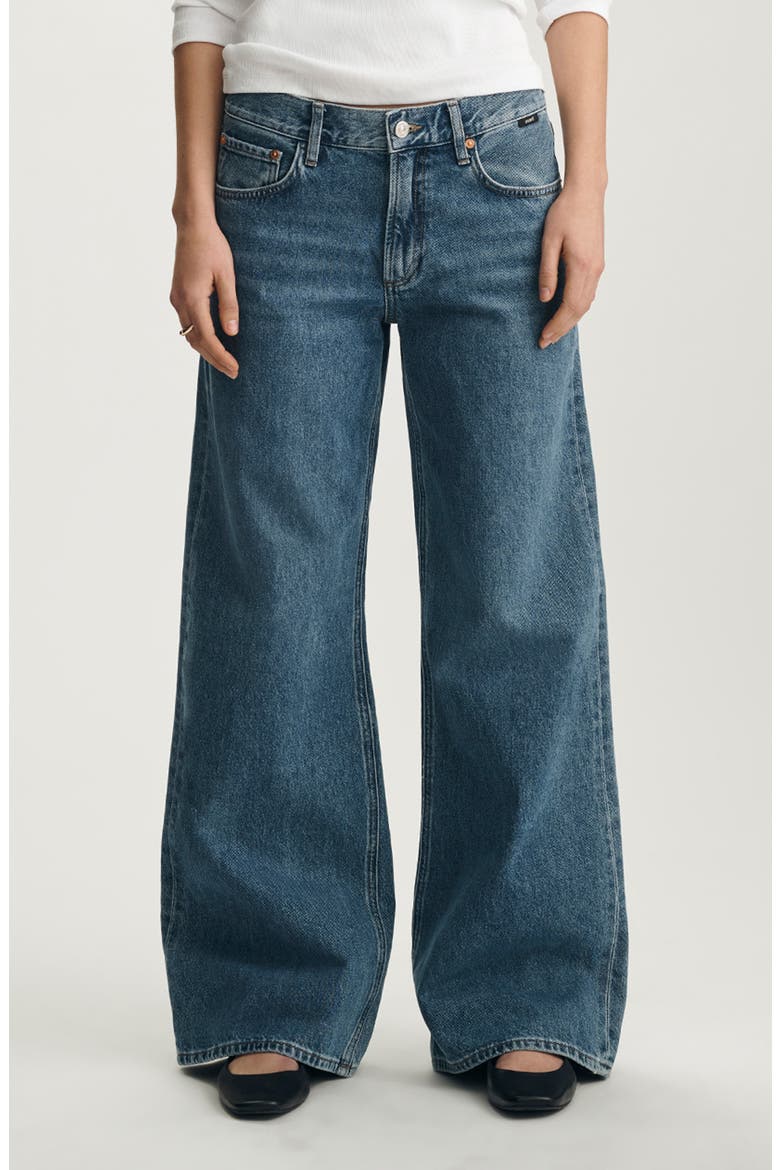 Sandy Low Waist Wide Leg Jeans, Main, color, MID BRUSHED CLASSIC