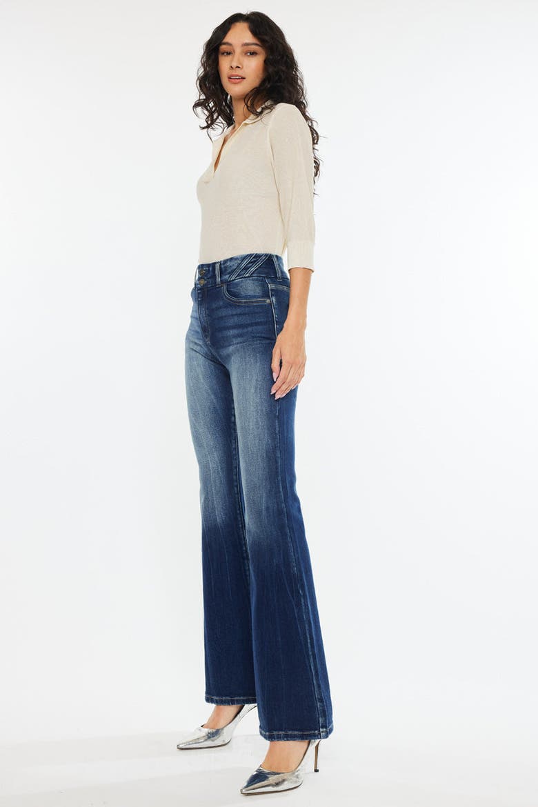 Michelle High Rise Flare Jeans, Alternate, color, Dark Wash