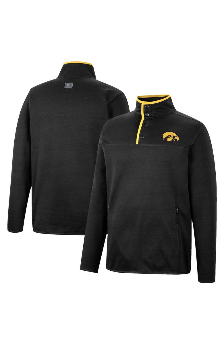 COLOSSEUM Men's Colosseum Black Iowa Hawkeyes Rebound Quarter-Snap Jacket, Main, color, Black