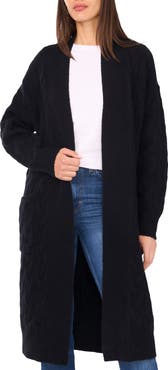 Vince Camuto Open Front Cable Stitch Cardigan
