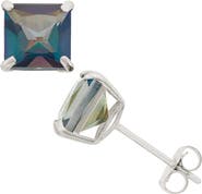 FUZION CREATIONS Princess Cut Stud Earrings