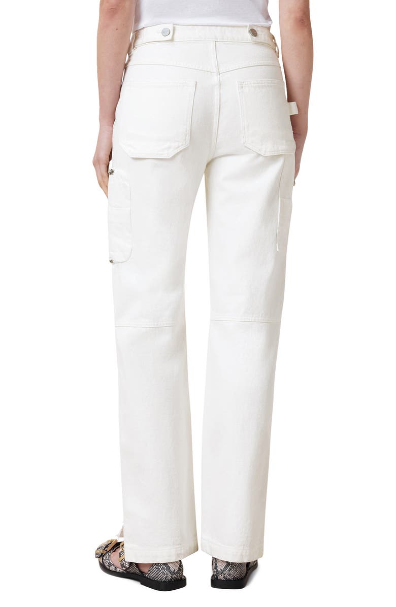 AllSaints Florence Straight Leg Cargo Jeans, Alternate, color, Off White