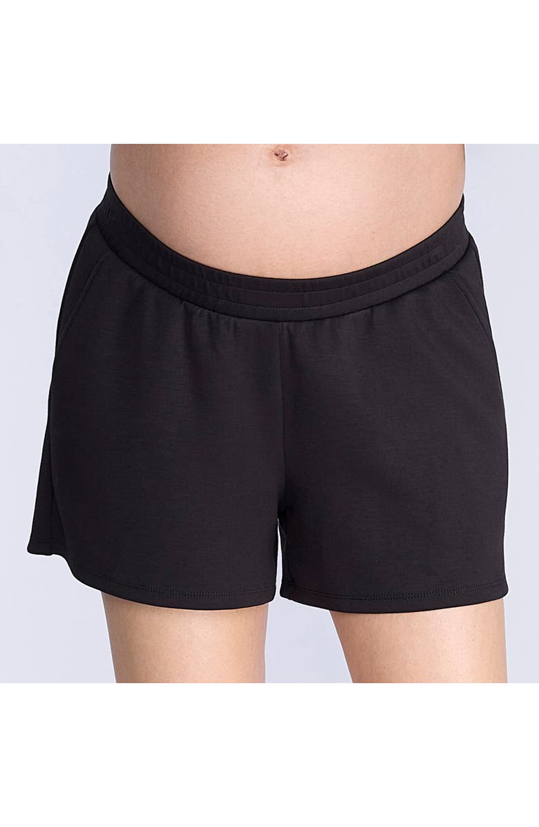 MOTHERHOOD MATERNITY Smocked Waist Short, Alternate, color, Black