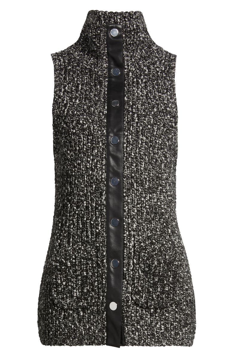 Anne Klein Cotton Blend Sweater Vest, Alternate, color, Anne Black/ White Dove