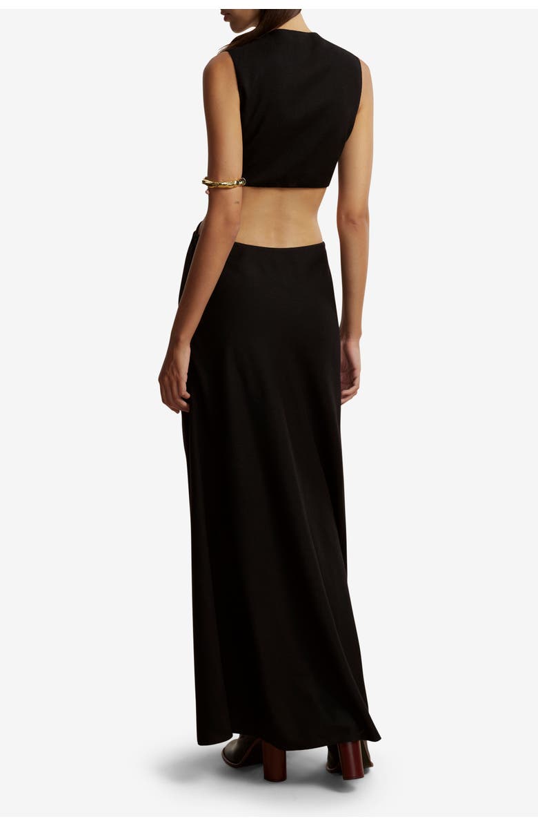 Marina Moscone Wool Twist Dress, Alternate, color, Black