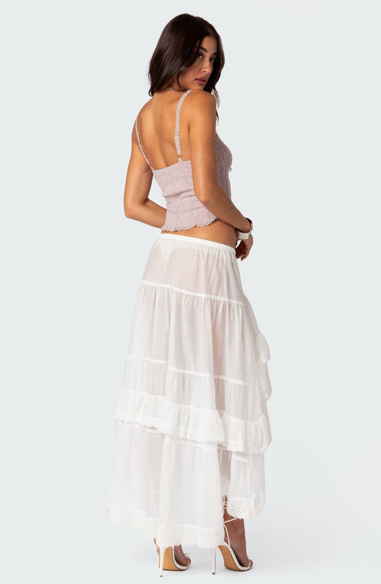 EDIKTED Lacy Crop Knit Camisole, Alternate, color, Mauve