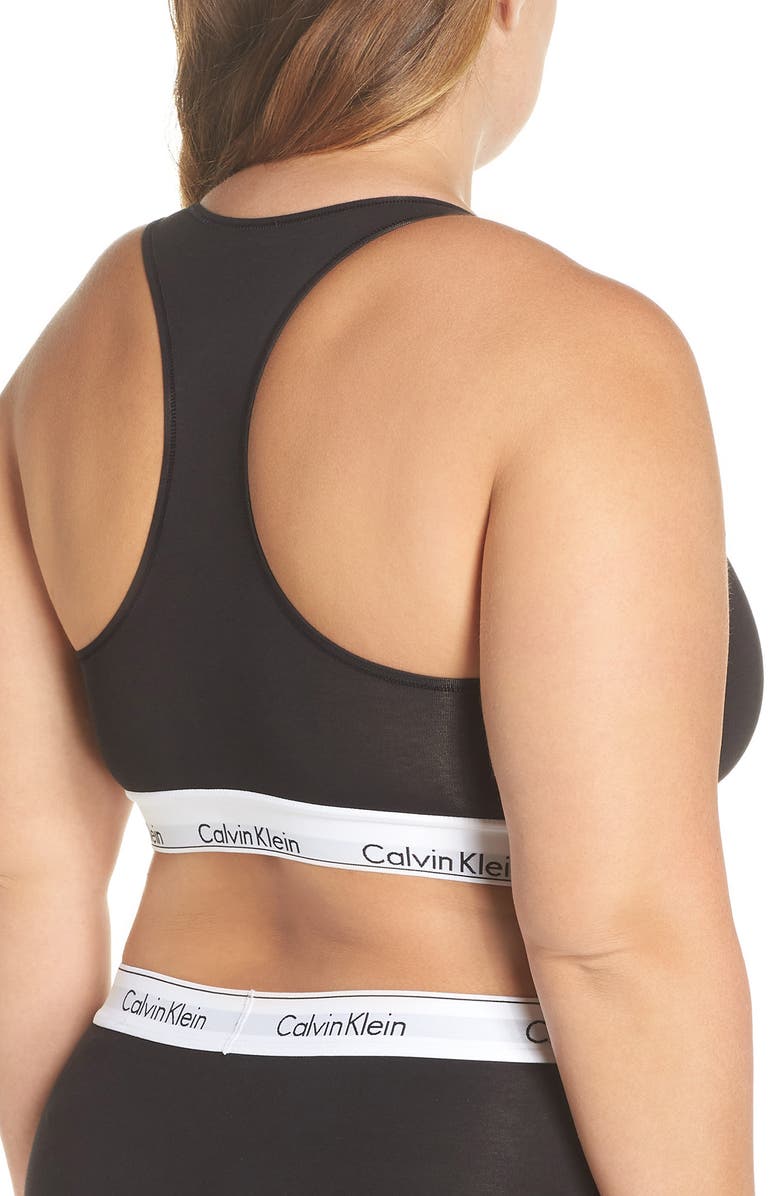 Calvin Klein Modern Cotton Blend Racerback Bralette, Alternate, color,