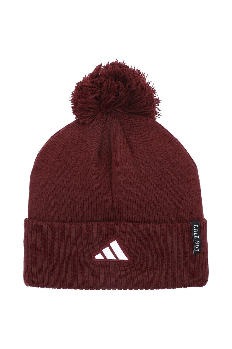 Men's adidas Maroon Mississippi State Bulldogs 2023 Sideline COLD.RDY Cuffed Knit Hat with Pom, Alternate, color, Maroon