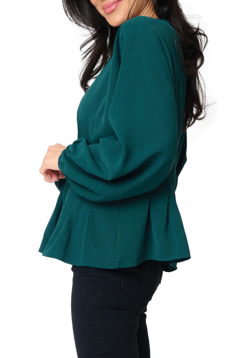 Pleated Top, Alternate, color, HUNTER GREEN