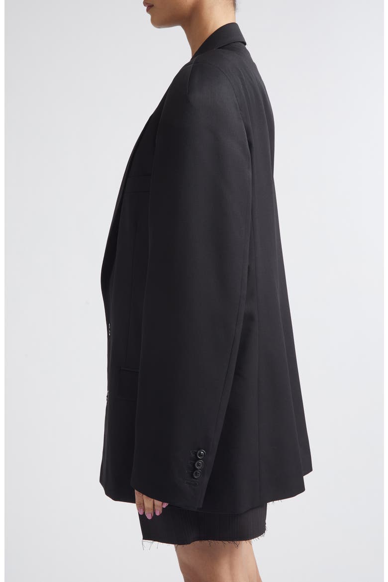 Oversize Single Breasted Virgin Wool Blazer, Alternate, color, BLACK