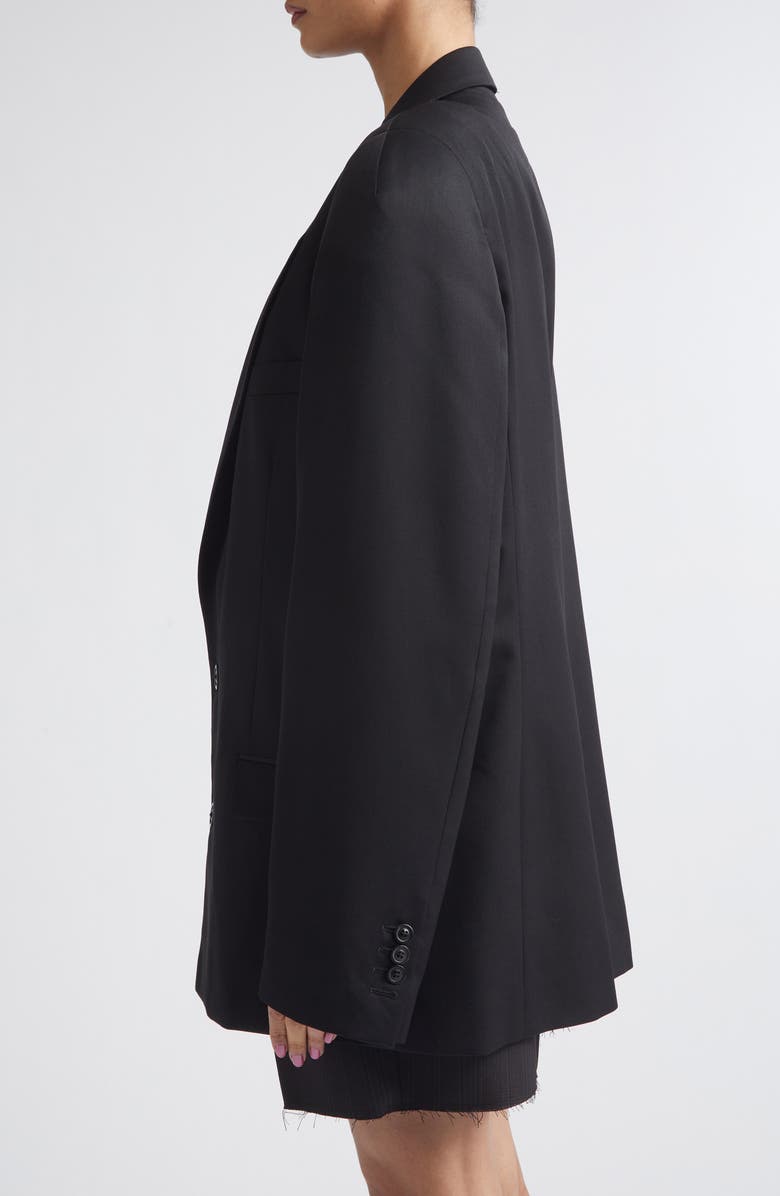 Maison Margiela Oversize Single Breasted Virgin Wool Blazer, Alternate, color, Black