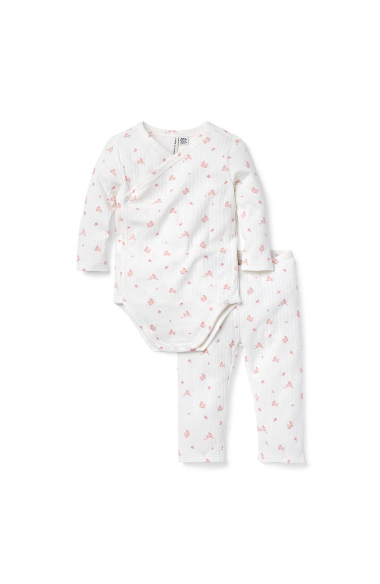Janie and Jack Baby Bunny Pointelle Wrap Matching Set, Main, color,