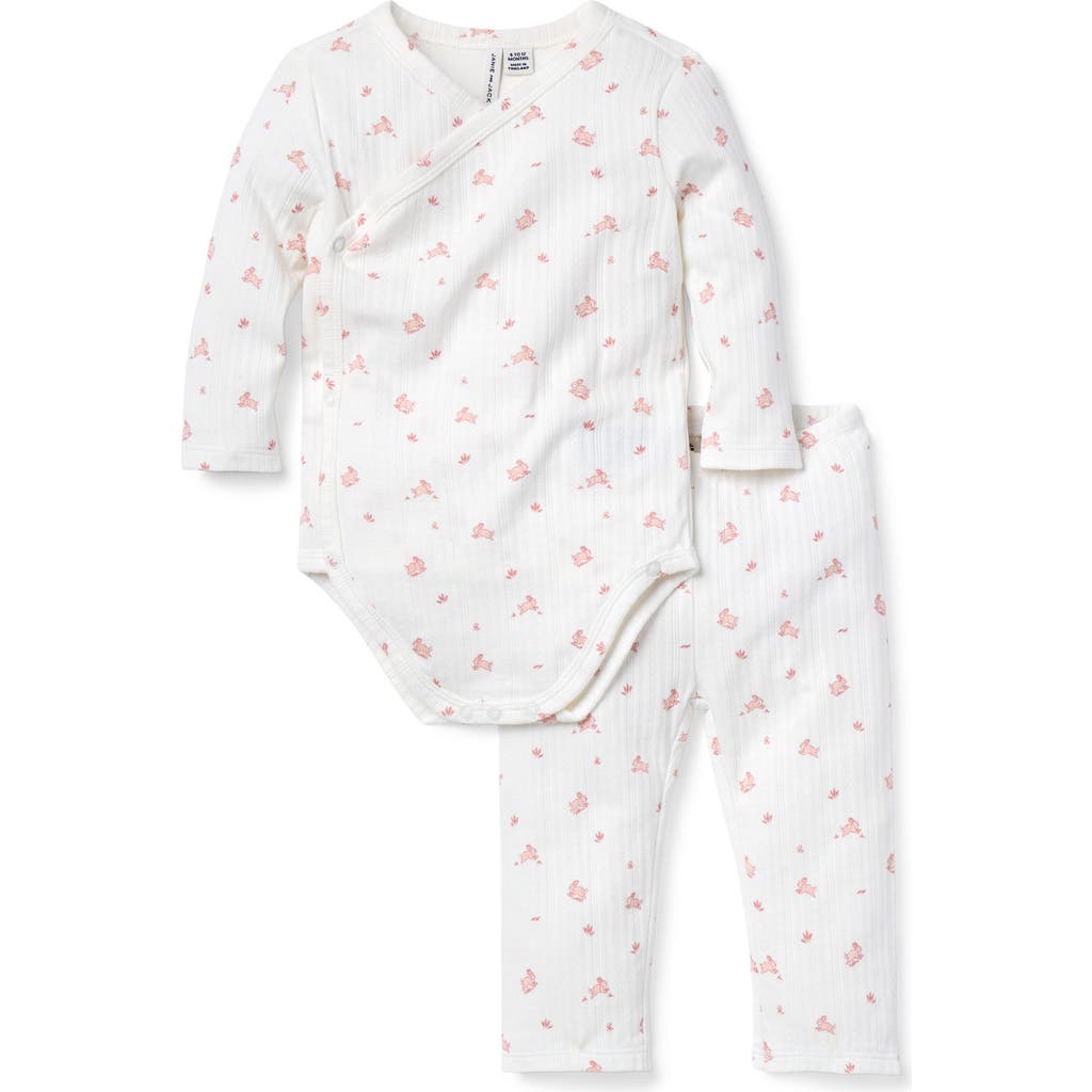 Janie And Jack Baby Bunny Pointelle Wrap Matching Set In White