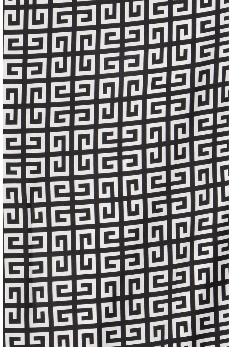 4G Logo Silk Square Scarf, Alternate, color, BLACK WHITE