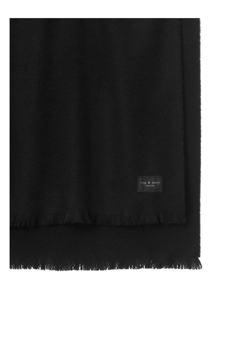 rag & bone Joni Wool Scarf, Alternate, color, Black