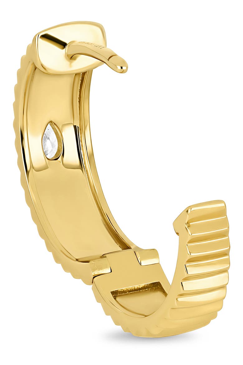 18K Gold Cleo Diamond Hoop Earrings, 5mm (Online Trunk Show), Alternate, color, 18K YELLOW GOLD/ DIAMOND
