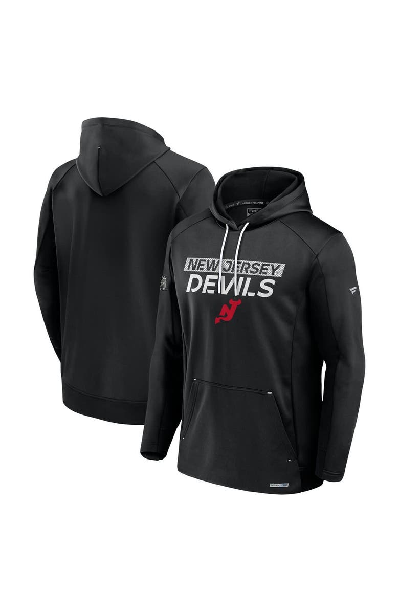 FANATICS Men's Fanatics Black New Jersey Devils Big & Tall Authentic Pro Pullover Hoodie, Main, color,