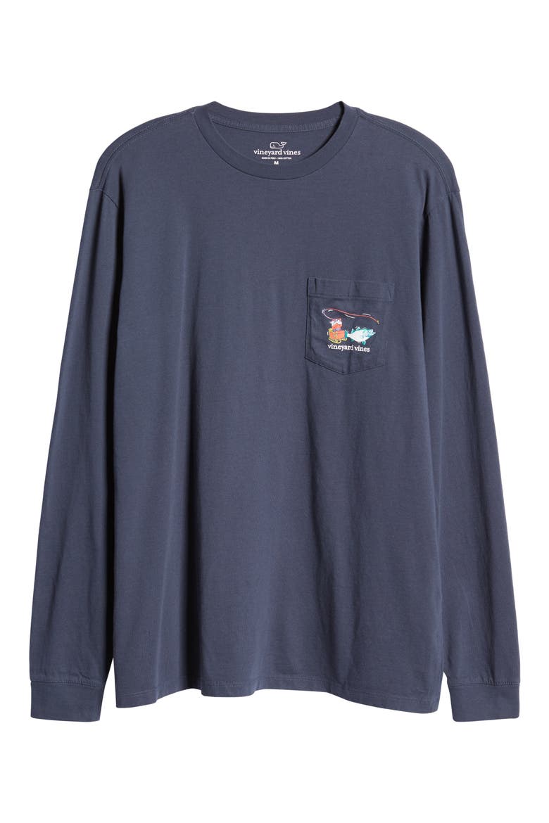 Men's Flying Through the Night Long Sleeve Pocket Graphic Tee, Alternate, color, BLUE BLAZER