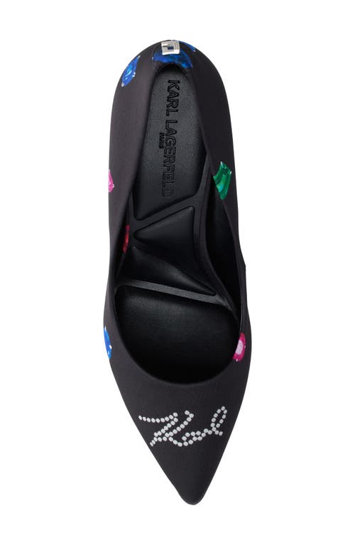 Shop Karl Lagerfeld Royale Pointed Toe Pump In Black Multi