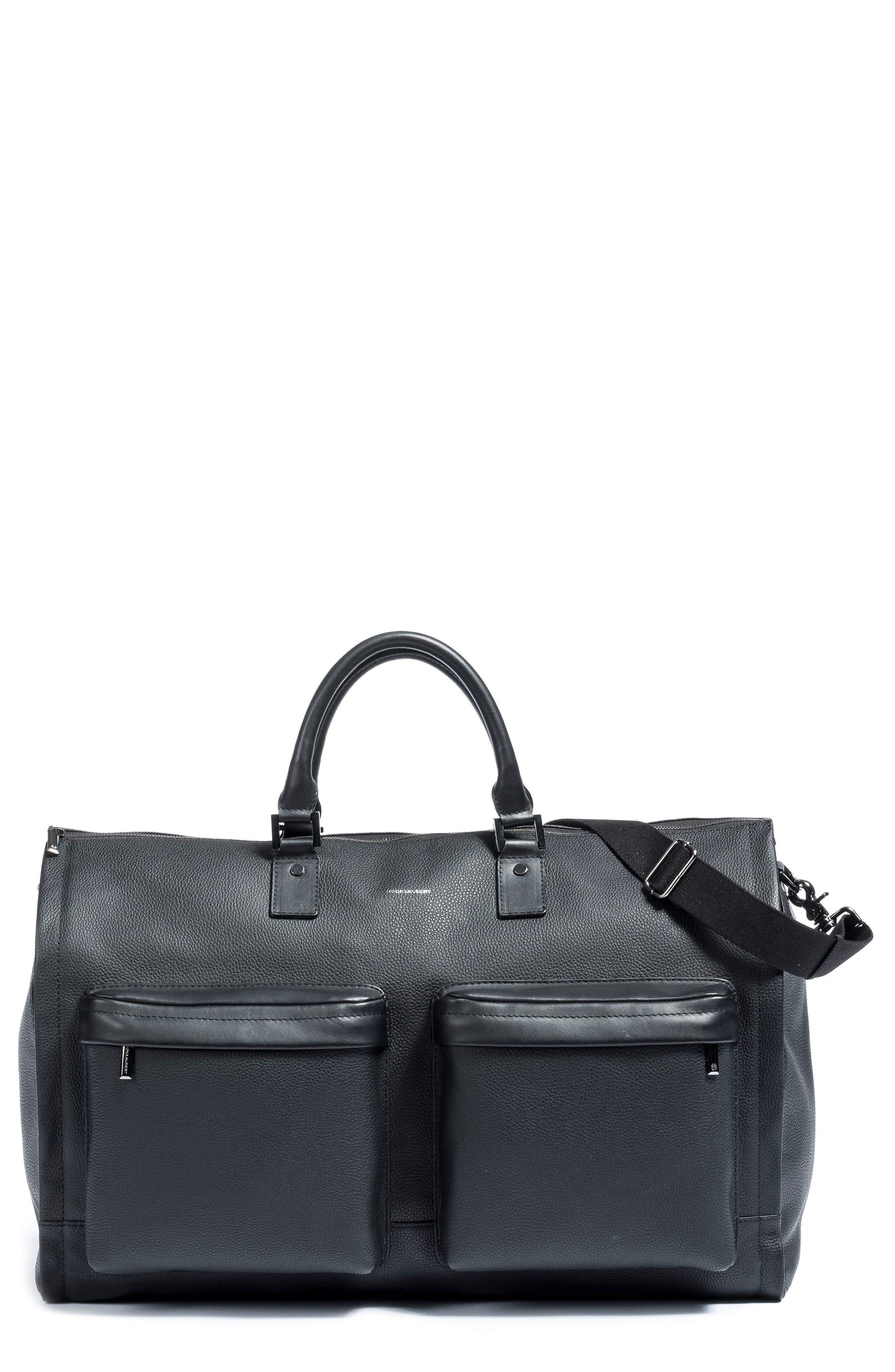 hook + ALBERT Leather Garment Bag, Main, color, 