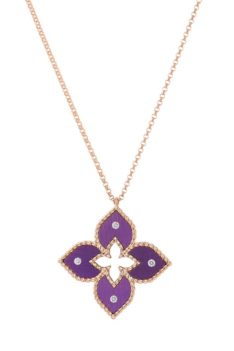 Venetian Princess Diamond Pendant Necklace, Main, color, ROSE