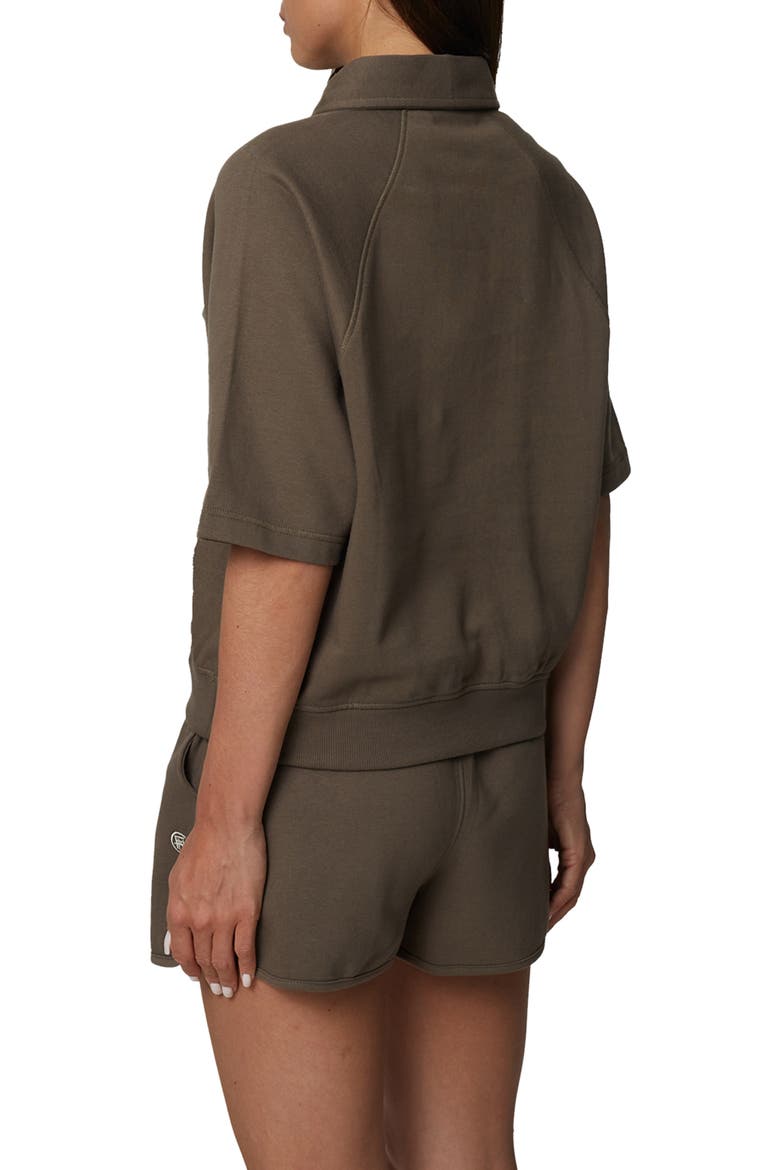 Boxy-Fit Raglan Sweat Polo, Alternate, color, Brown