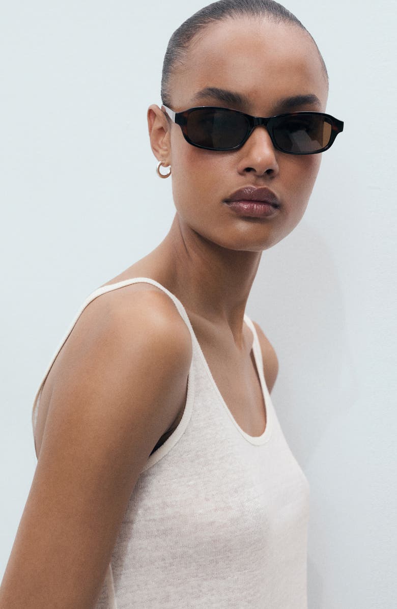 MANGO Linen Tank, Alternate, color, Off White