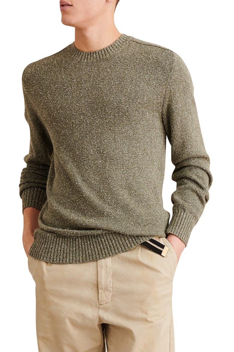 Donegal Cotton & Silk Crewneck Sweater, Main, color, GREEN