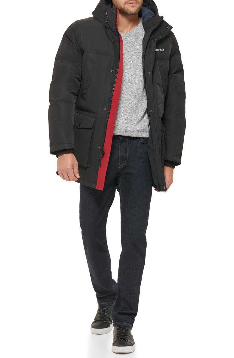 Tommy Hilfiger Arctic Water Resistant Hooded Insulated Jacket, Alternate, color, Black