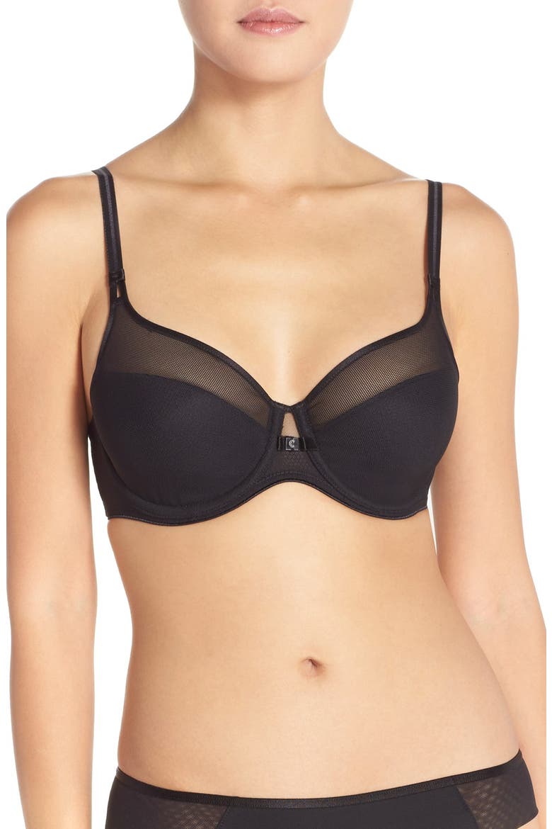 Lingerie Aeria Underwire Spacer Bra, Main, color, BLACK