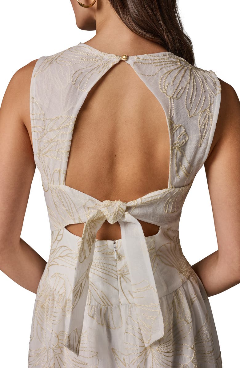 Donna Karan New York Floral Embroidery A-Line Dress, Alternate, color,