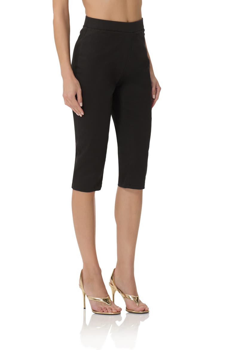 Calla Faux Leather Capri Pants, Alternate, color, NOIR