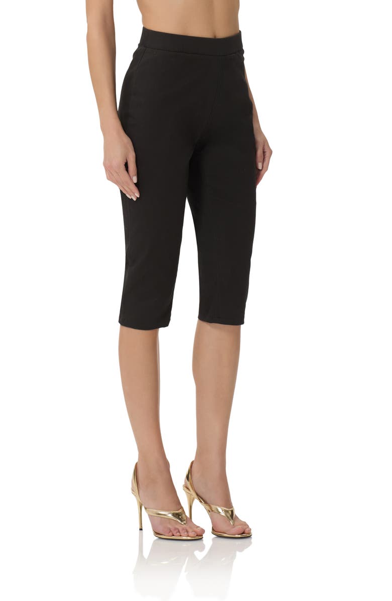 AFRM Calla Faux Leather Capri Pants, Alternate, color, Noir