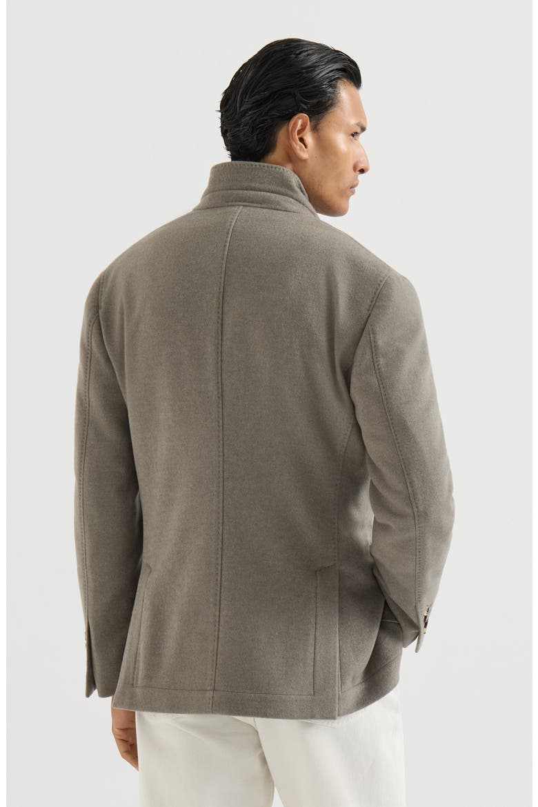 Lightweight water-resistant cashmere outerwear blazer, Alternate, color, Military