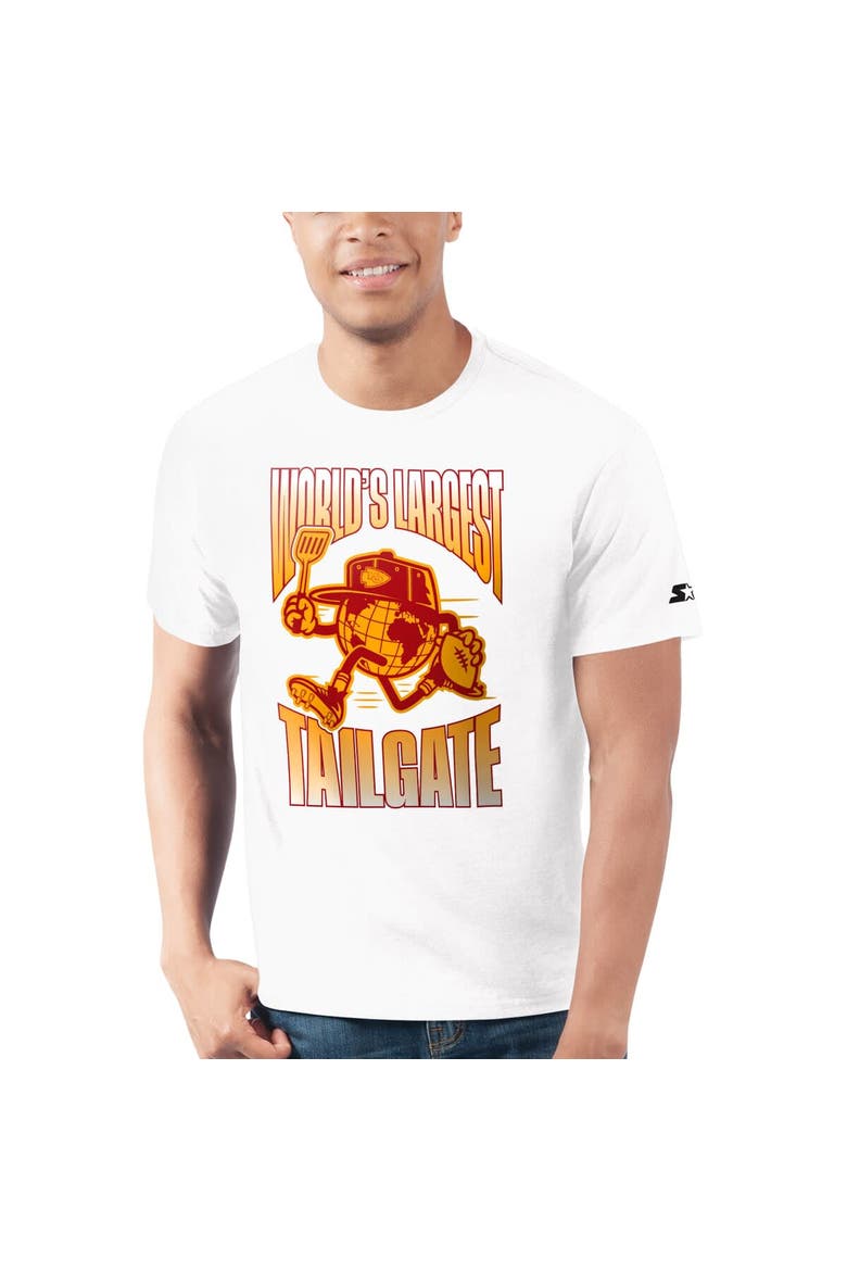 Men's Starter  White Kansas City Chiefs World's Largest Tailgate Prime Time T-Shirt, Main, color, White
